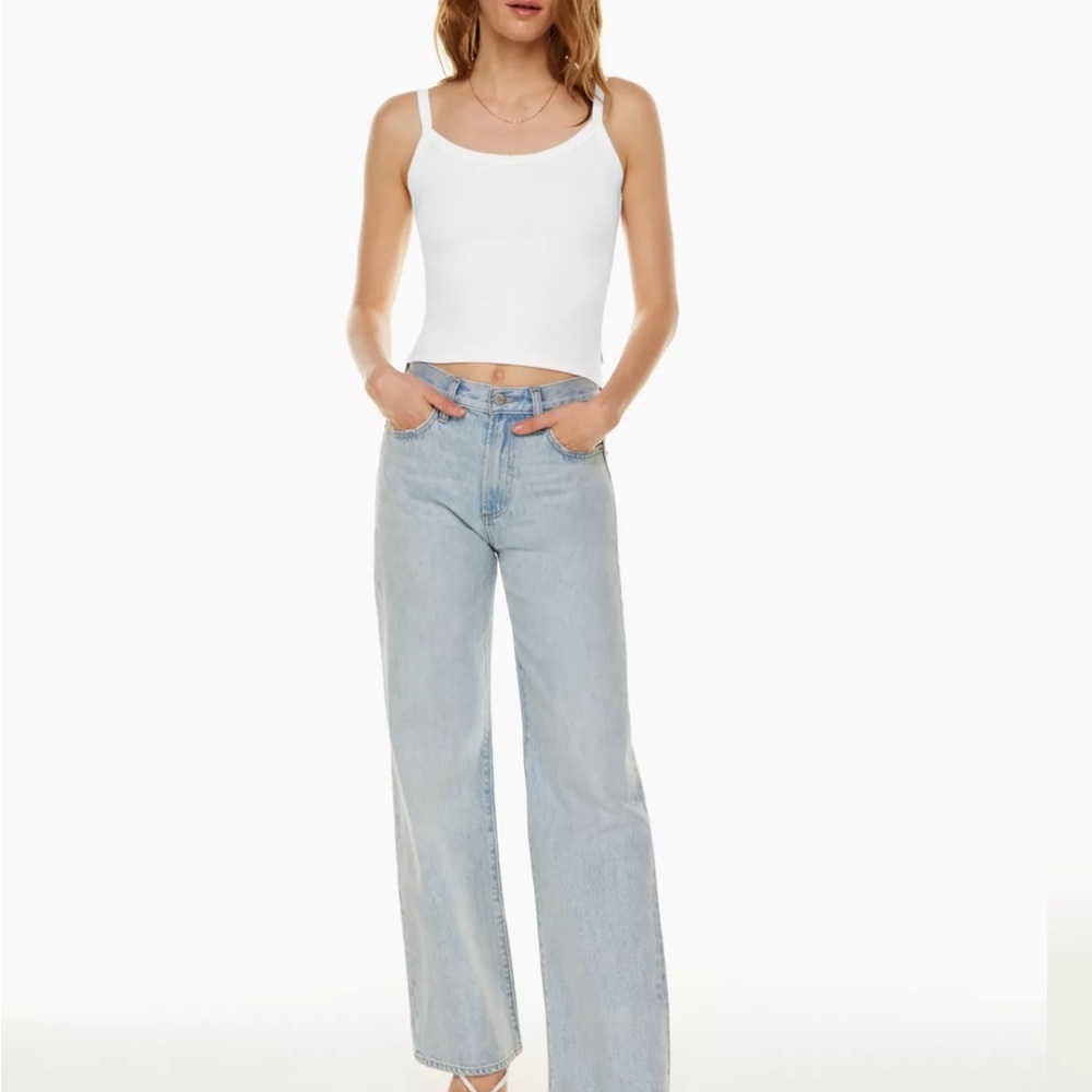 Denim Forum Light Wash Wide Leg Jeans